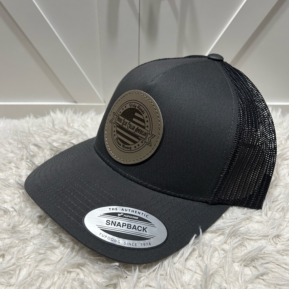 Trucker SnapBack hat. Proud Blue collar American.